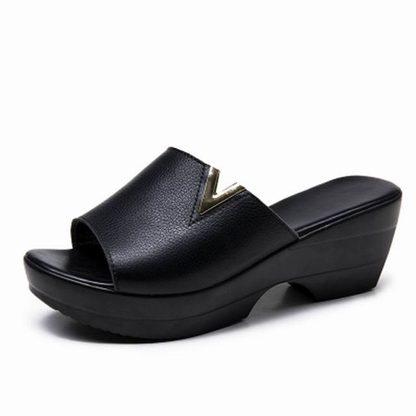 Women's Mid-heel Slip-on Sandals