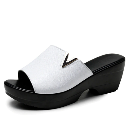 Women's Mid-heel Slip-on Sandals