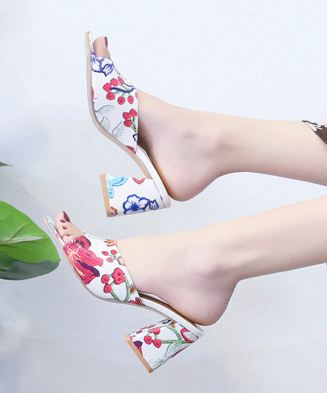 Womens Floral Printed High Heels