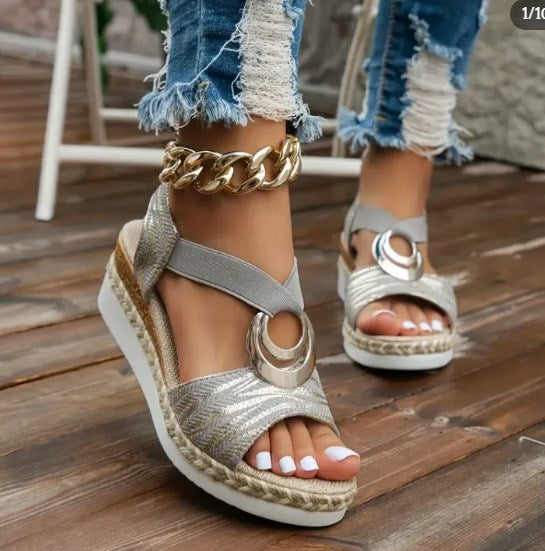 Summer Rome Wedge Beach Sandals