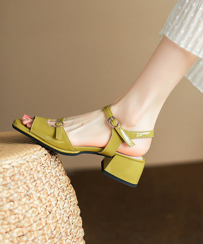 Chunky Heel Faux Leather Chic Sandals