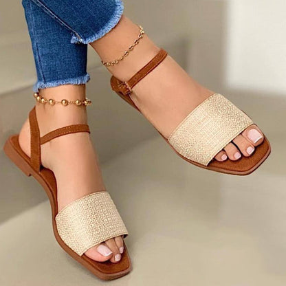 Women's Summer Ankle Strap Buckle Flats Sandals