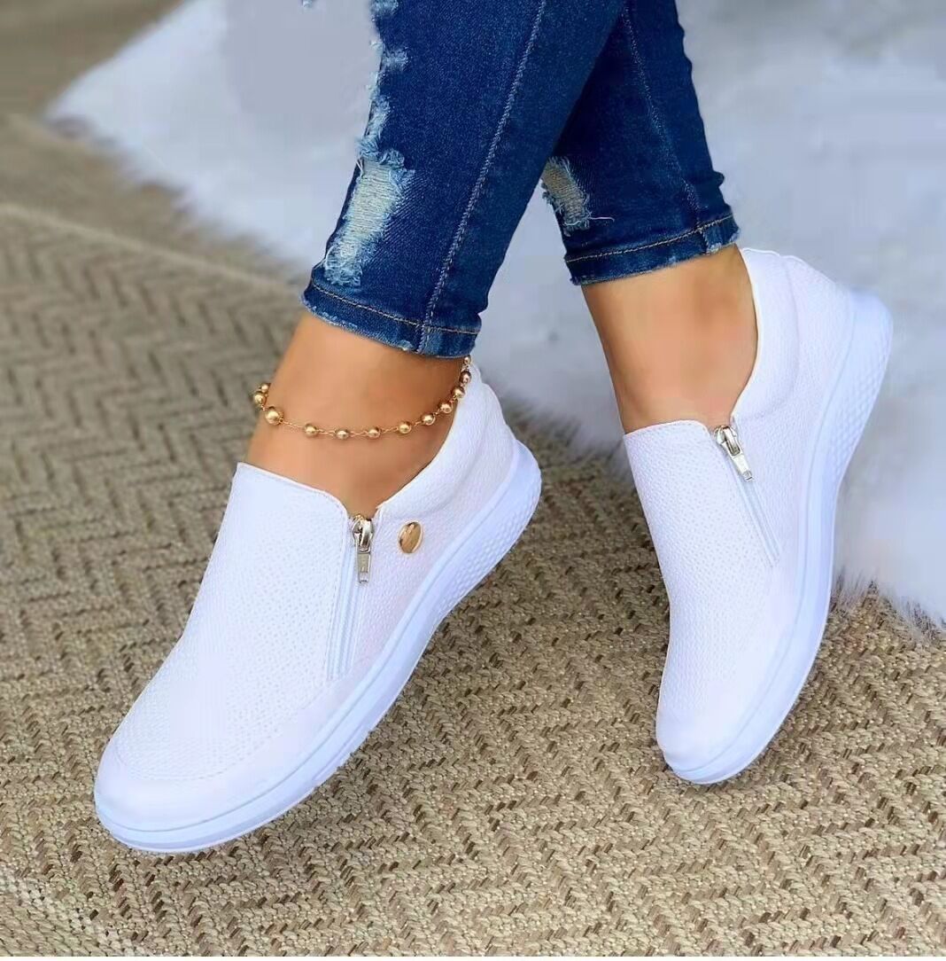 Women Comfy Slip On Flat Trainers Sneakers