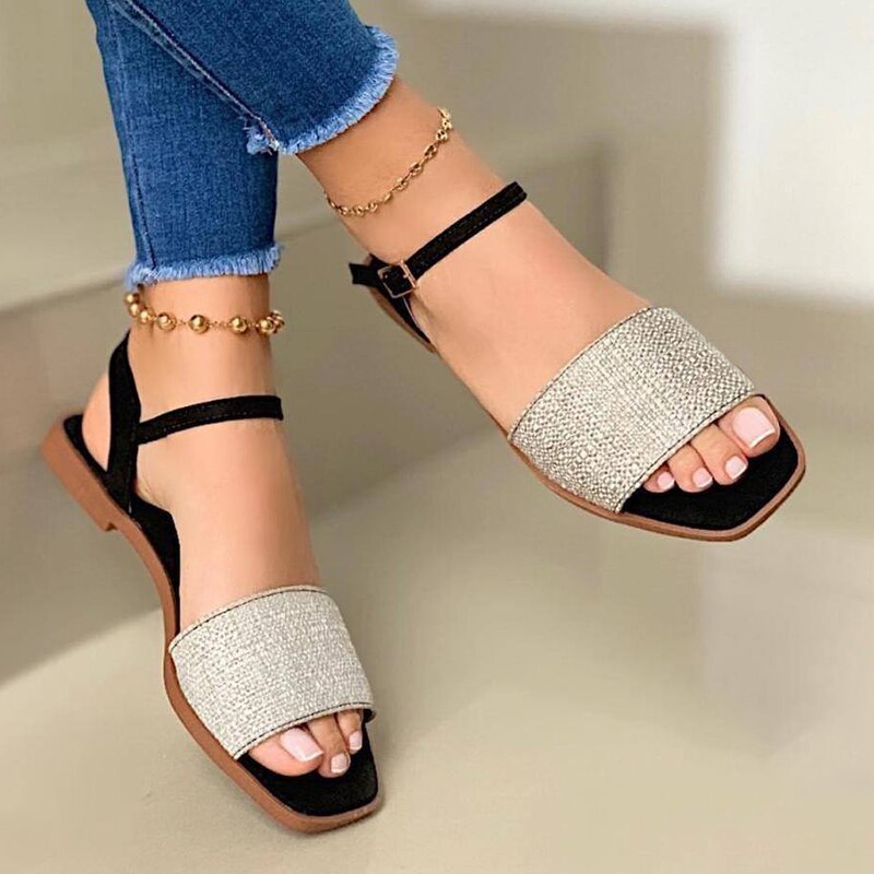 Women's Summer Ankle Strap Buckle Flats Sandals