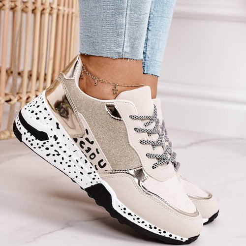 Women Lace-Up Platform Sports Sneakers