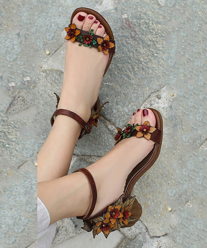 Leather Buckle Strap Sandals