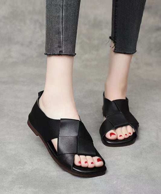 National Cow Leather Flat Slipper Sandals