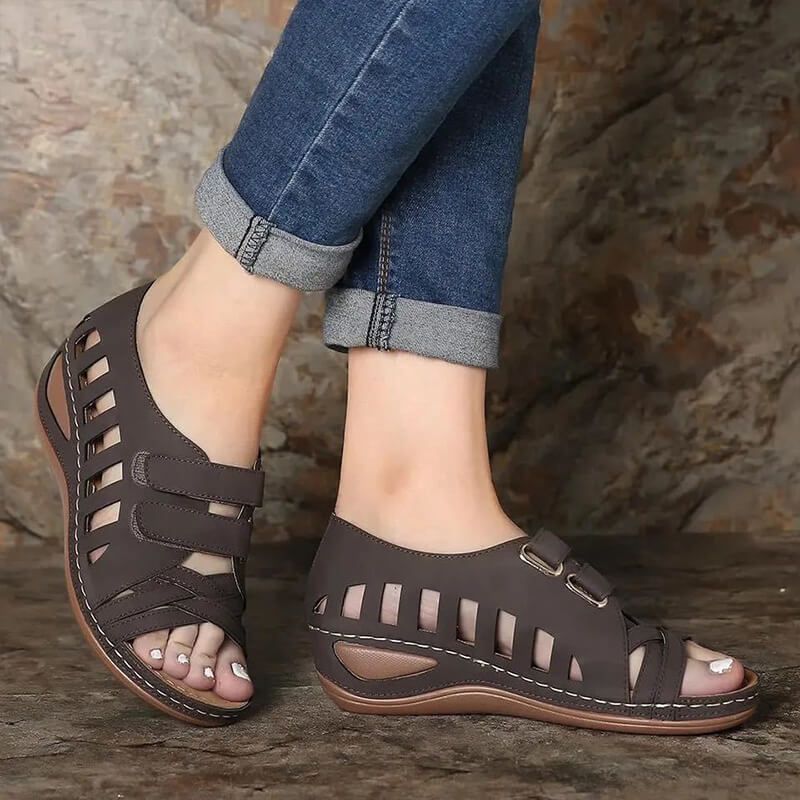 Women's Wedge Leather Sandals