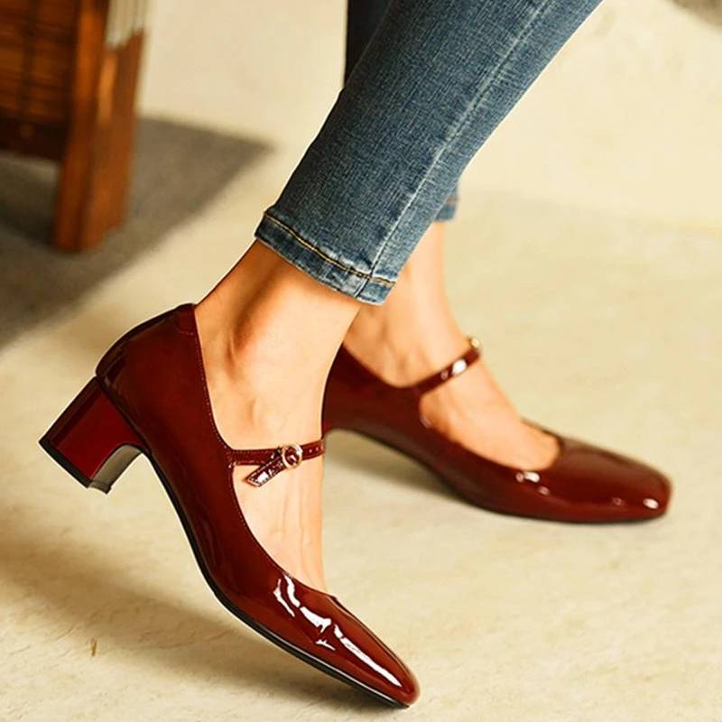 Low Heel Shallow Mouth Round Toe Shoes