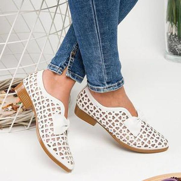 New Fashion Bowtie Pointed Flat Shoes Women