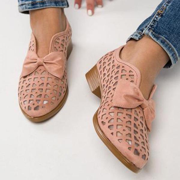 New Fashion Bowtie Pointed Flat Shoes Women