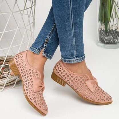 New Fashion Bowtie Pointed Flat Shoes Women