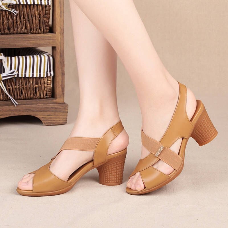 Platform Summer Round Mid Heels