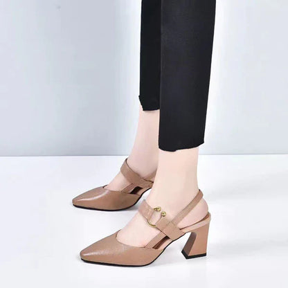 Ankle Strap Block Low Heels