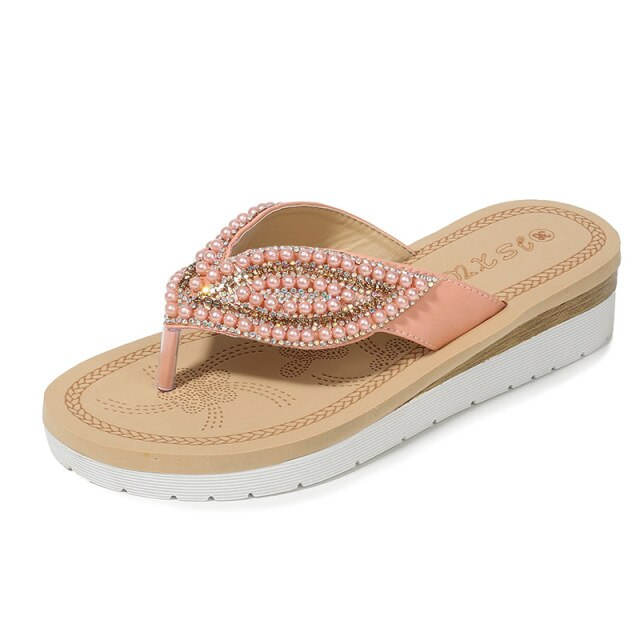 Beach Female Rhinestone Casual Non-slip Sandals