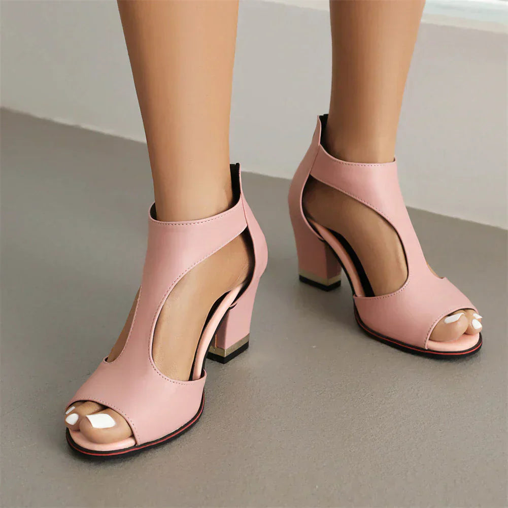 Peep Toe Cropped High Heels