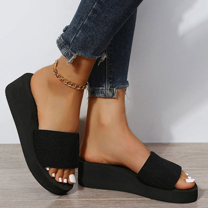 Knitted Wedge Sandals for Women