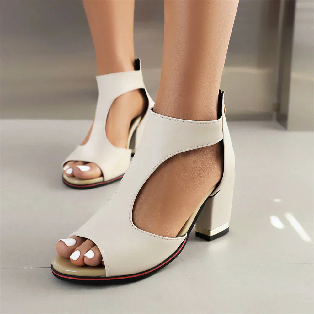 Peep Toe Cropped High Heels