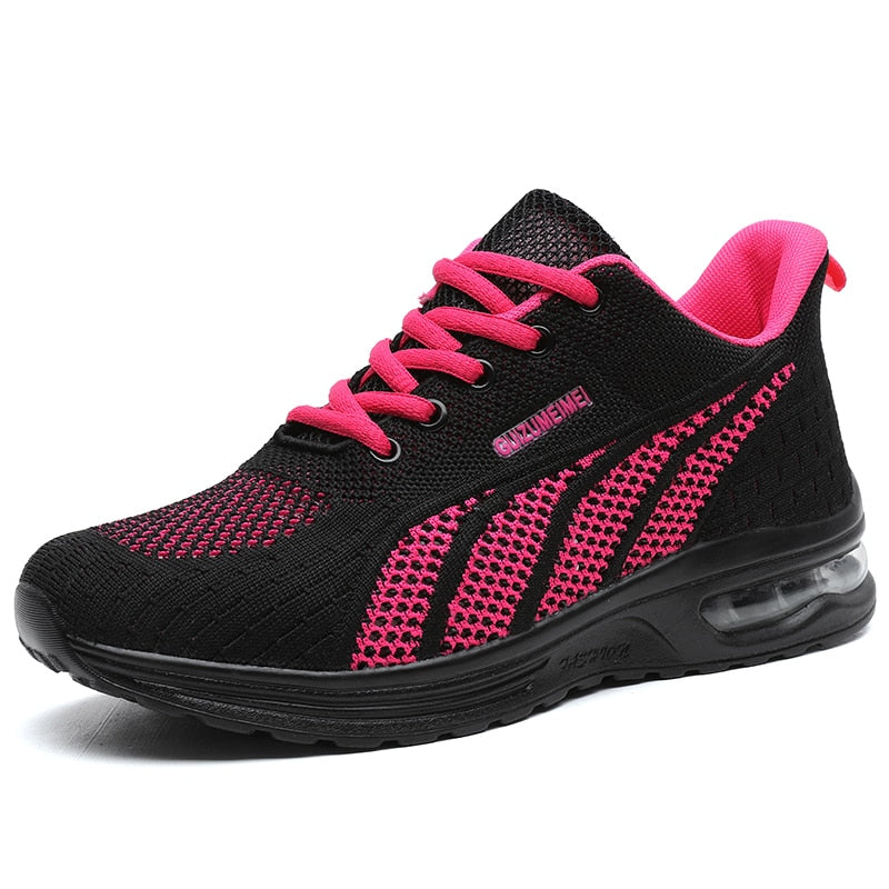 Breathable Orthopedic Ladies Casual Pink Sneakers