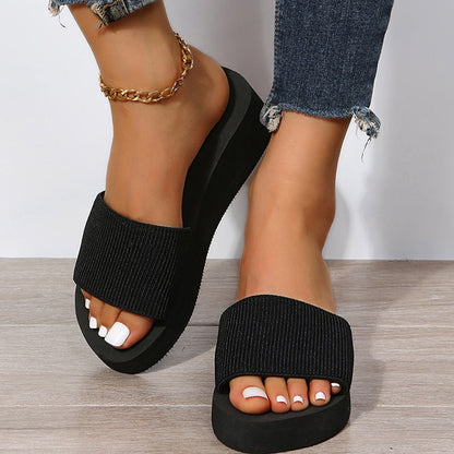 Knitted Wedge Sandals for Women