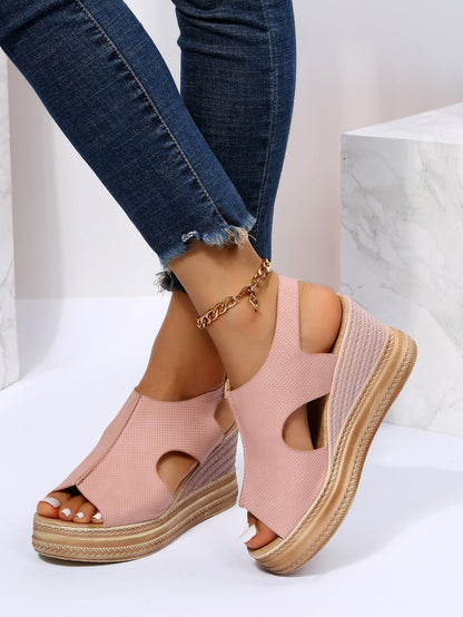 Casual sandals with wedge heel