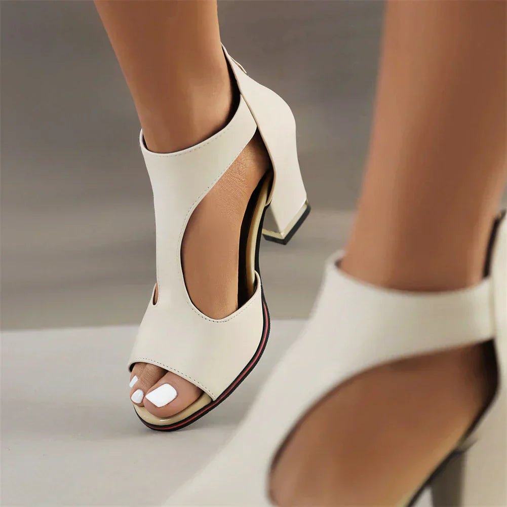 Peep Toe Cropped High Heels