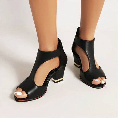 Peep Toe Cropped High Heels