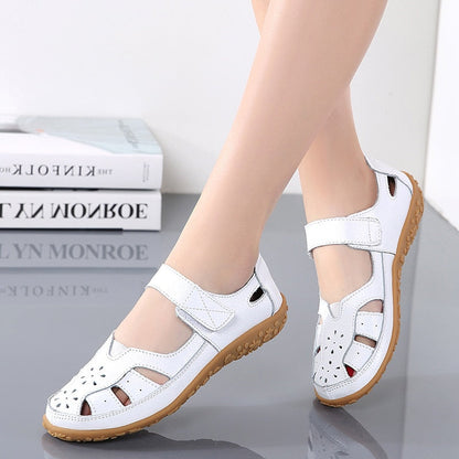 Womens Cut Flat Solid Color Sandals