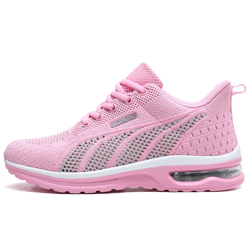 Breathable Orthopedic Ladies Casual Pink Sneakers