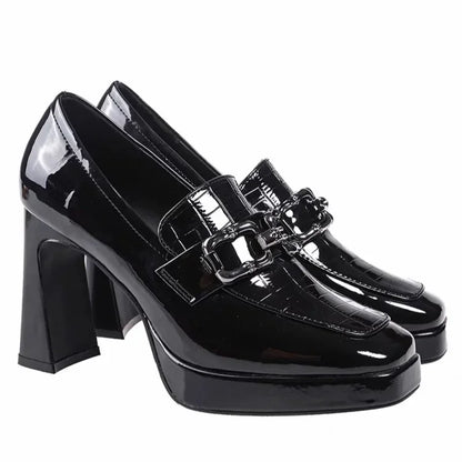 Leather Loafers Autumn Heel