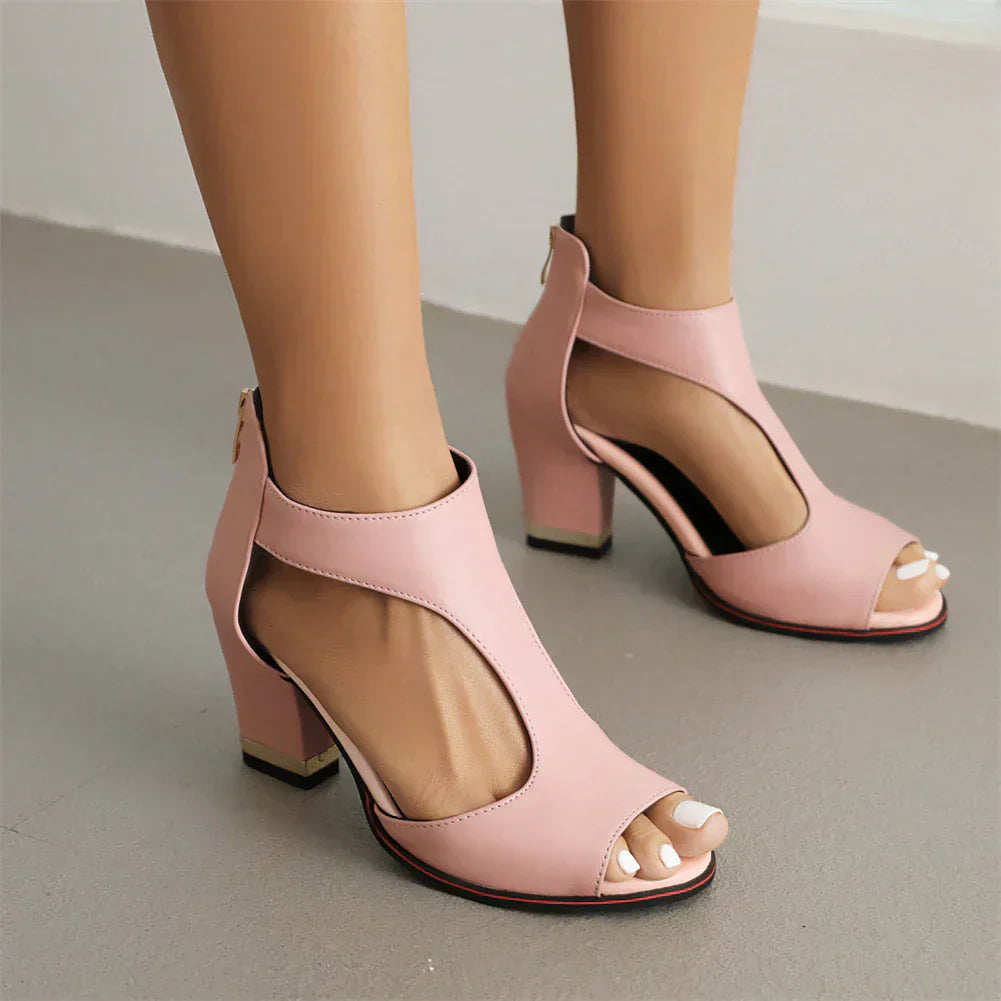 Peep Toe Cropped High Heels