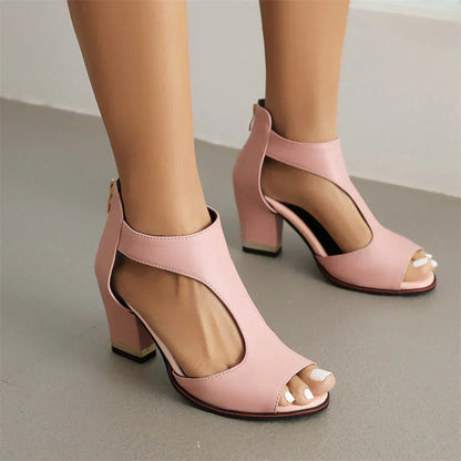 Peep Toe Cropped High Heels