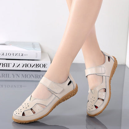 Womens Cut Flat Solid Color Sandals