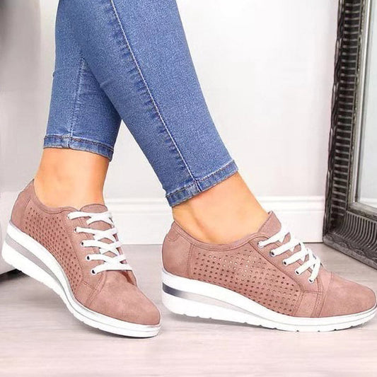 Comfort Suede Hollow Heel Sneakers