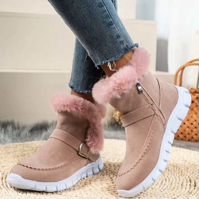 Snow Boots for Women Casual Shoes Velvet Padded Cotton Boots