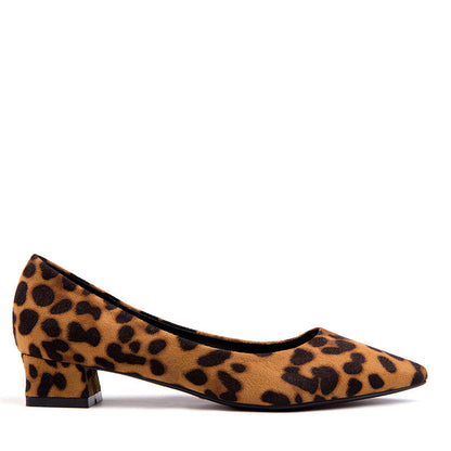 Suede Sexy leopard women shoes kitten heels