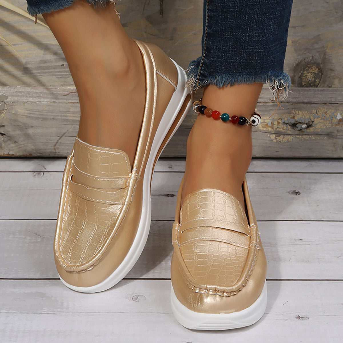 Womens Casual Leather Loafers