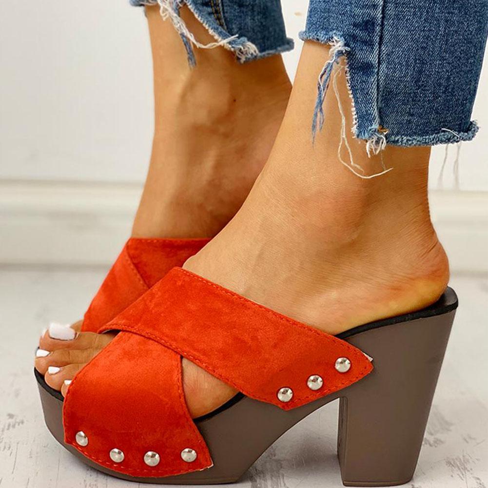 Block Heel Sandals Peep Toe