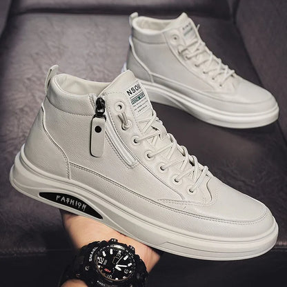 Mens Sneakers Side Zipper Shoes