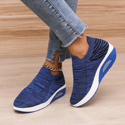 Womens Flying Woven Thick Sole Sneakers