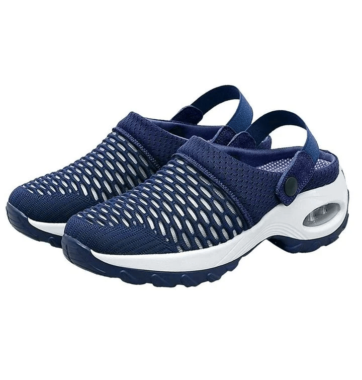 Women's Air Cushion Platform Mesh Mules Sneaker Sandals