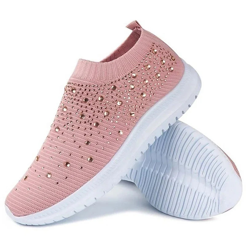 Vulcanised Shoes Sneakers Women's Trainers Knitted Sneakers Women's Slip-on