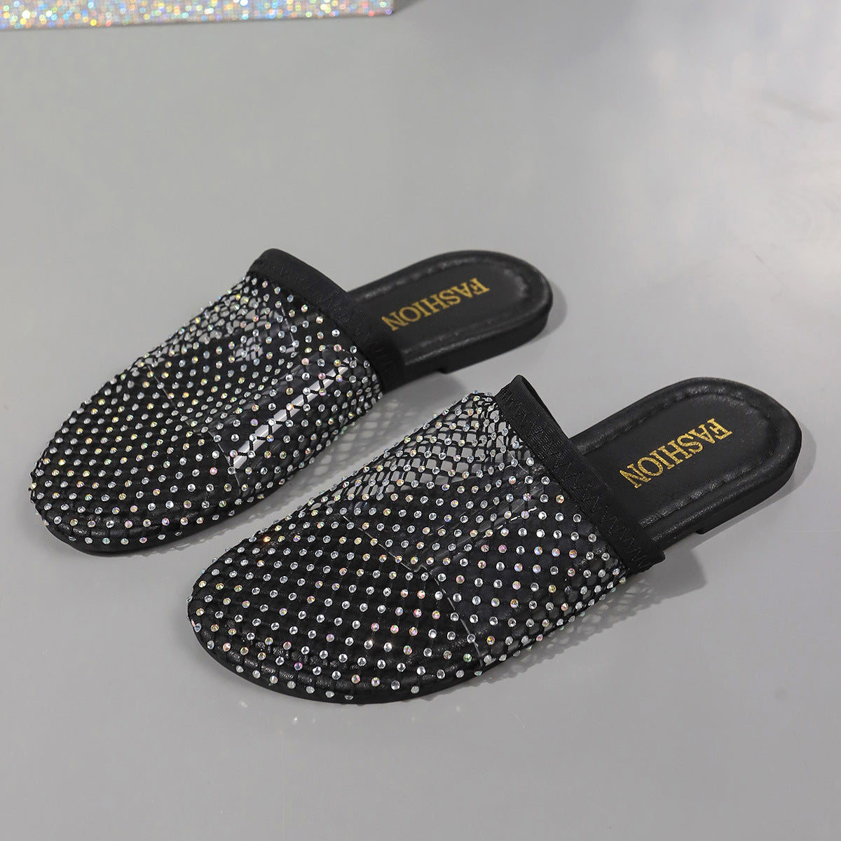 Hollow Sandals With Rhinestones