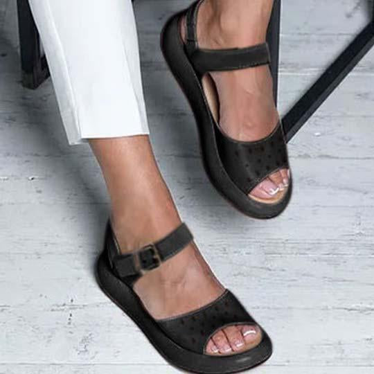 Orthopaedic Peep Toe Flat Sandals