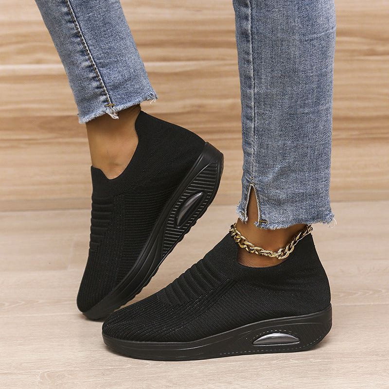 Womens Flying Woven Thick Sole Sneakers