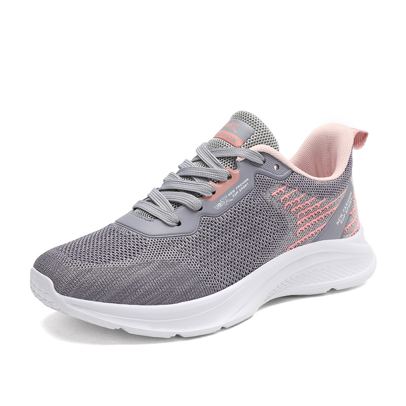 Womens Knitted Lace-up Breathable Sneakers