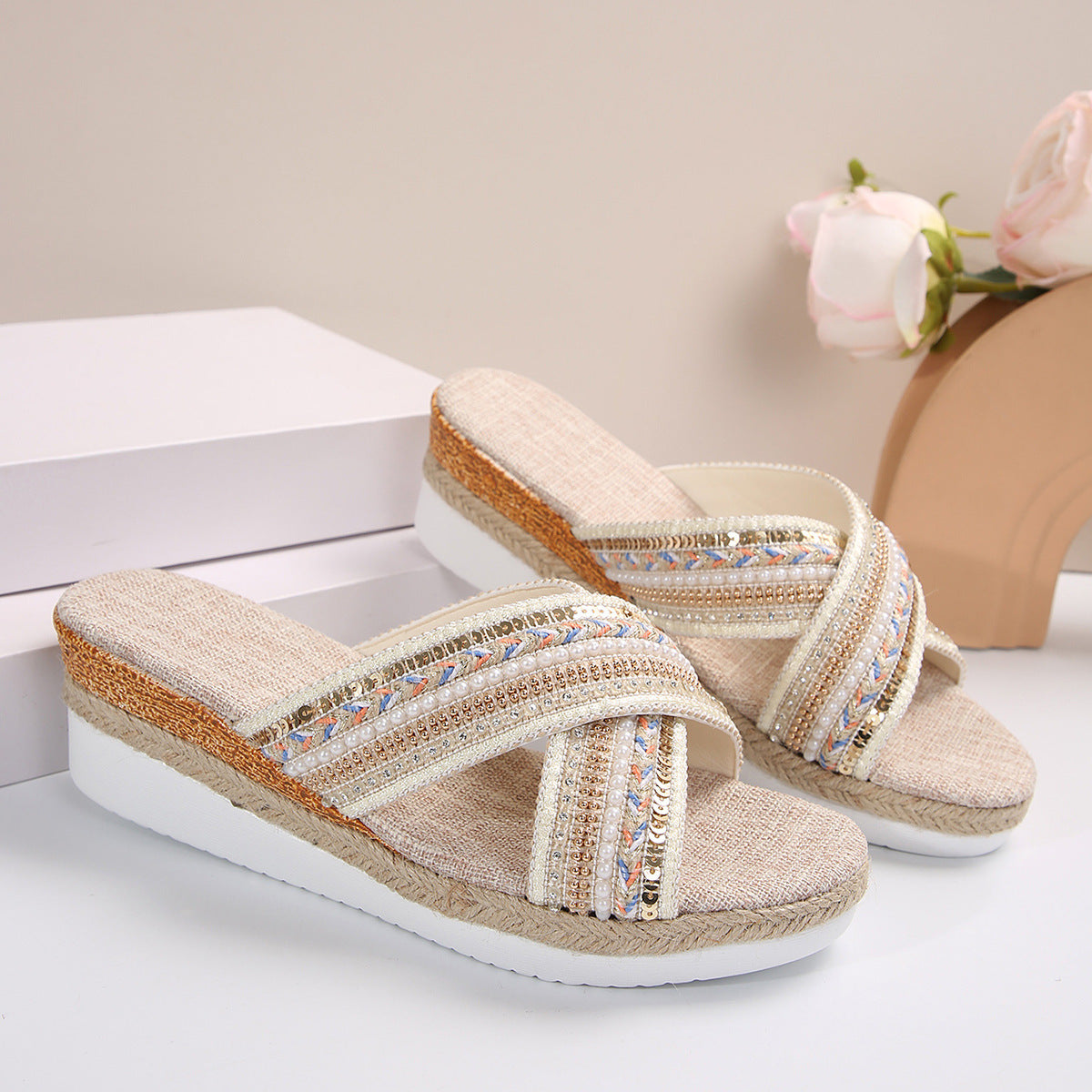 Wedge Summer Ethnic Style Cross-strap Sandals