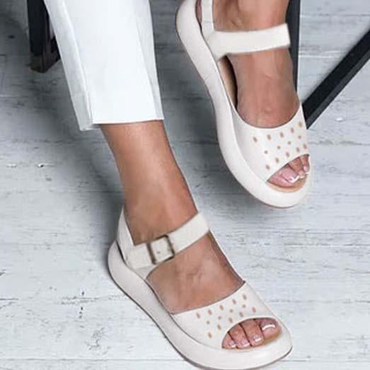 Orthopaedic Peep Toe Flat Sandals