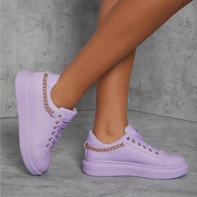 Women Casual Creative Metal Chain Sneakers