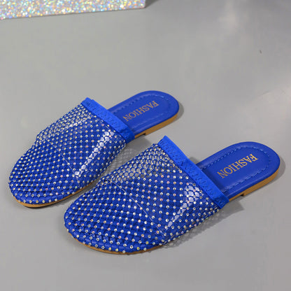 Hollow Sandals With Rhinestones